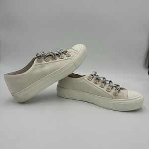 Christian Dior Walk'n'Dior Sneakers White Canvas Gold J'Adior Sz 39.5 DC 0423